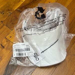 ALO Yoga White Bucket Hat with Black Logo